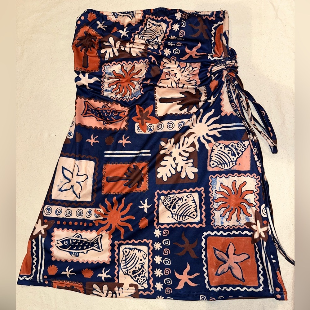 Strapless Dress - Size Large 8/10 - Like New, Beach Tropical Summer